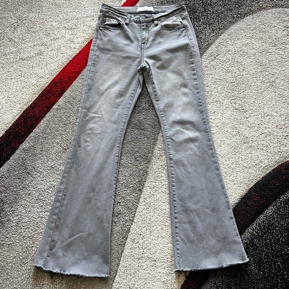 Kancan Black Mid Rise Flared Jeans - Picture 1 of 6